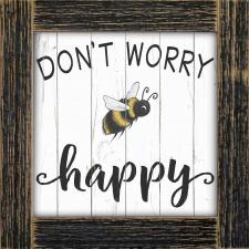Dont Worry Bee Happy Framed Wall Sign