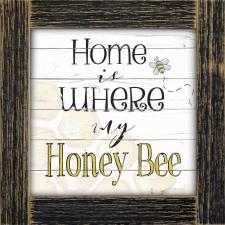 Home Is Where My Honey Bee Framed Wall Sign
