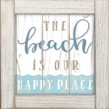 Beach Is Our Happy Place Framed Wall Sign