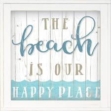 Beach Is Our Happy Place Framed Wall Sign