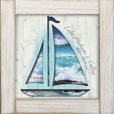 Custom Sail Boat Photo Art Framed Wall Sign