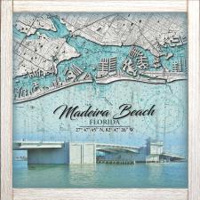 Noaa Blue Chart w/art Framed Wall Sign