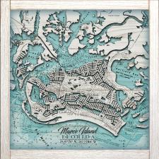 Noaa Blue Chart Framed Wall Sign