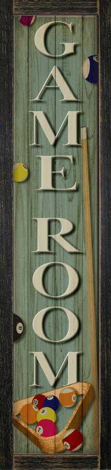Vertical Game Room Framed Wall Sign