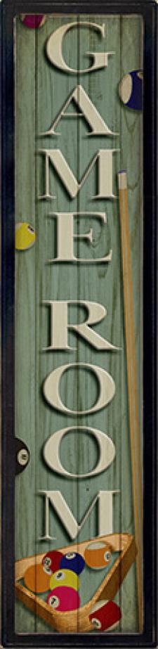 Vertical Game Room Framed Wall Sign