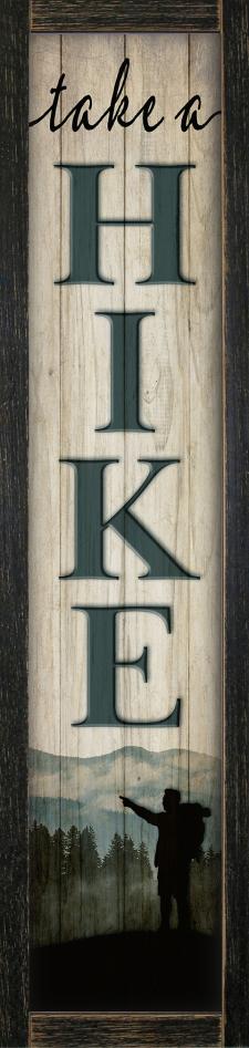 Vertical Take a Hike Framed Wall Sign