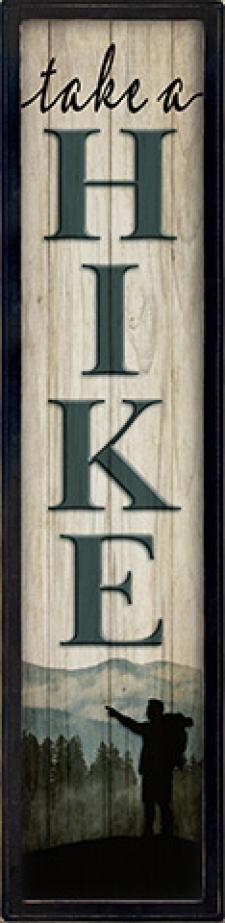 Vertical Take a Hike Framed Wall Sign