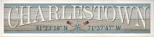 Blue Slat Arch Framed Wall Sign