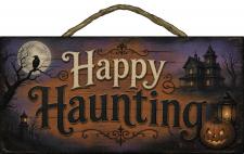 happy haunting Rope Hanger Sign