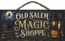 old salem magic shop spells elixirs Rope Hanger Sign