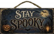 Stay Spooky Rope Hanger Sign