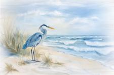 Blue Heron Watercolor Tiny Block