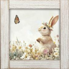 12x12 Framed Rabbit & Butterfly