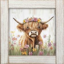 12x12 Framed Highland Cow 1