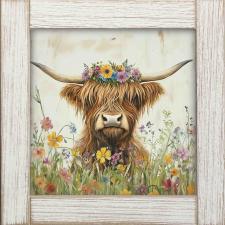 12x12 Framed Highland Cow 2