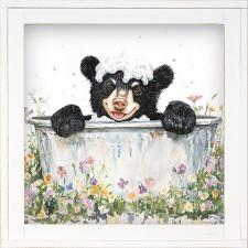 12x12 Framed Black Bear Bathing 2 