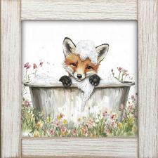12x12 Framed Fox Bathing 1