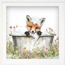 12x12 Framed Fox Bathing 1
