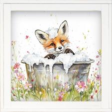 12x12 Framed Fox Bathing 3