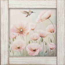 12x12 Framed Pink Poppy