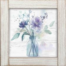 12x12 Framed Purple Flowers