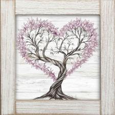 12x12 Framed Heart Tree Pink