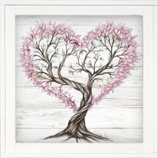 12x12 Framed Heart Tree Pink
