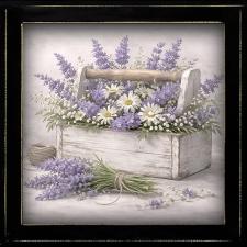 12x12 Framed Lavender Floral Box