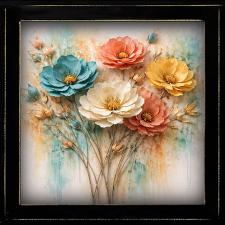 12x12 Framed Colorful Floral 1