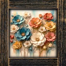 12x12 Framed Colorful Floral 2