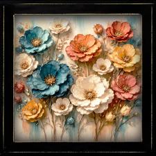 12x12 Framed Colorful Floral 2