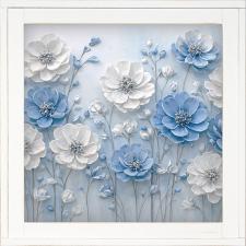 12x12 Framed Colorful Floral Blue Box Sign