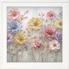 12x12 Framed Colorful Pastel Floral