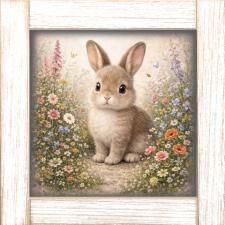 12x12 Framed Baby Bunny