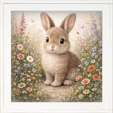 12x12 Framed Baby Bunny
