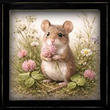 12x12 Framed Floral Mouse