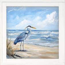 12x12 Framed Blue Heron Pallette Knife