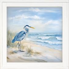 12x12 Framed Blue Heron Watercolor