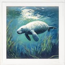 12x12 Framed Manatee Grass