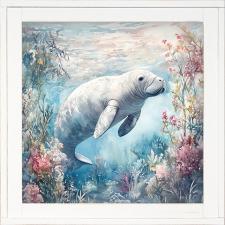 12x12 Framed Manatee Water Garden