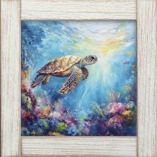12x12 Framed Sea Turtle