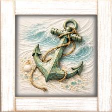 12x12 Framed Anchor On Ocean Floor 1