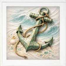 12x12 Framed Anchor On Ocean Floor 1