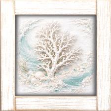 12x12 Framed Coral Ocean Scene