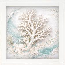 12x12 Framed Coral Ocean Scene