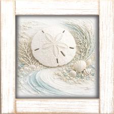 12x12 Framed Sand Dollar In Ocean Scene