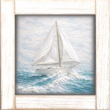 12x12 Framed Sailboat On The Waves