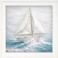 12x12 Framed Sailboat On The Waves