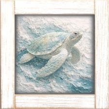 12x12 Framed Sea Turtle Swimming