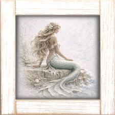 12x12 Framed Mermaid On Rocks 2